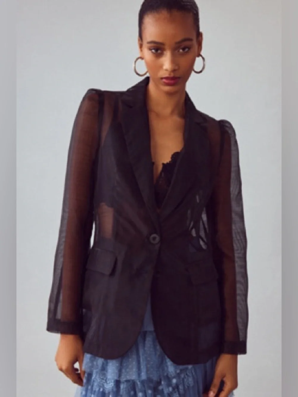 Anthropologie Dolan black sheer blazer - Picture 1 of 5